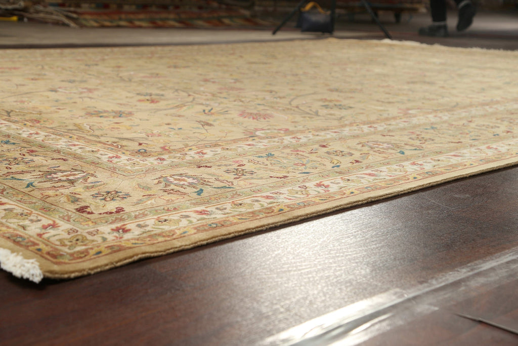 100% Vegetable Dye Floral Kashan Oriental Area Rug 10x14