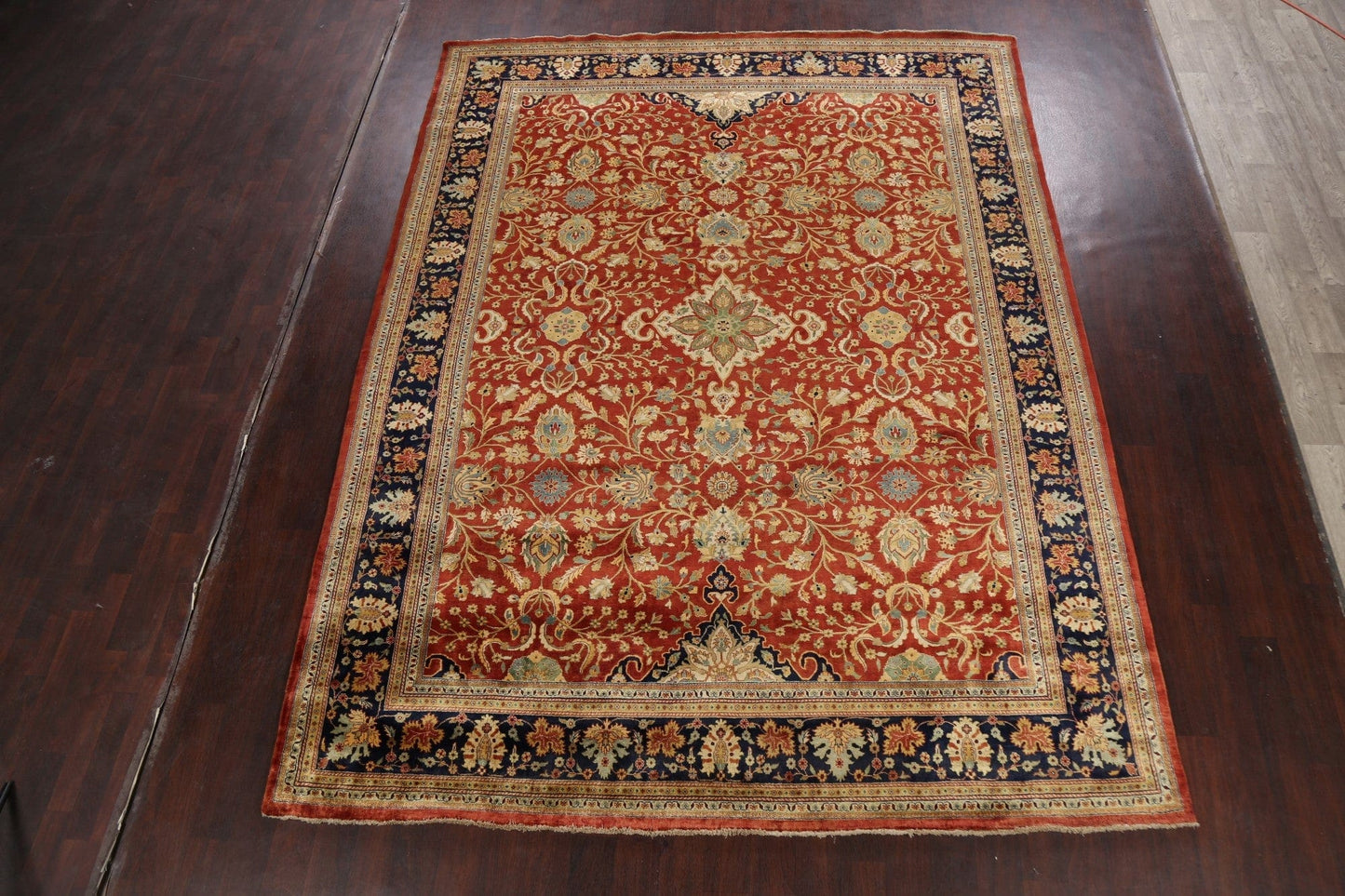 100% Vegetable Dye Floral Kashan Oriental Area Rug 9x12