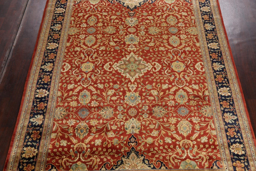 100% Vegetable Dye Floral Kashan Oriental Area Rug 9x12