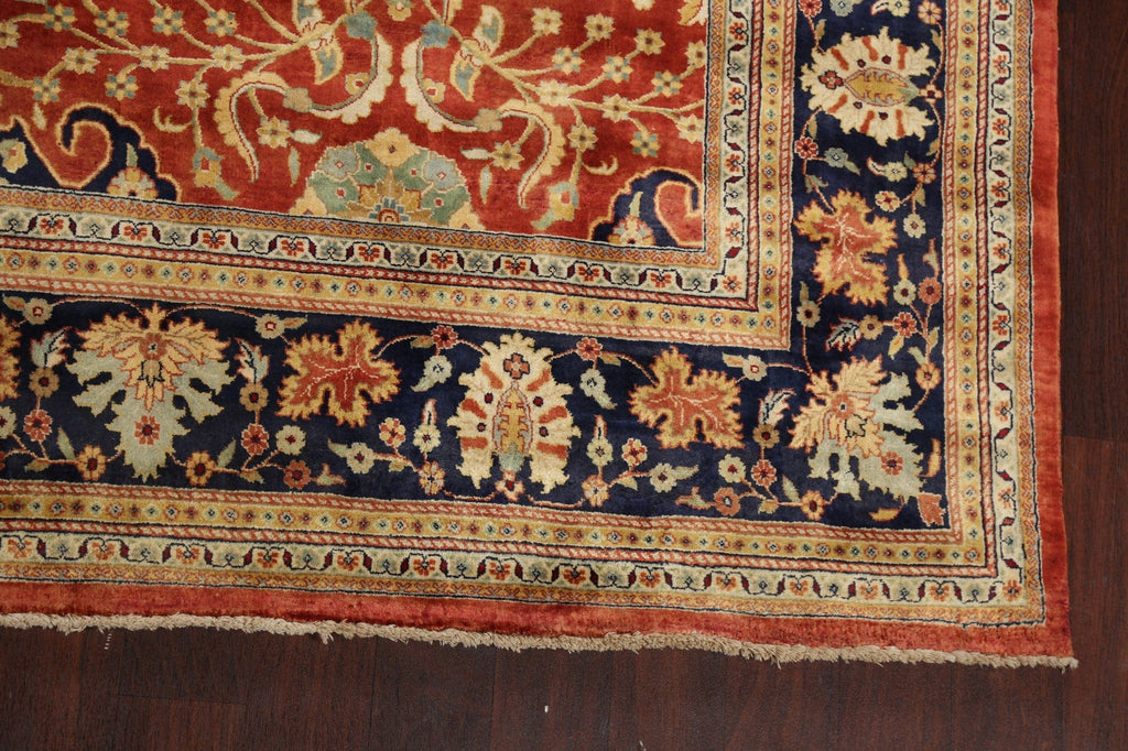 100% Vegetable Dye Floral Kashan Oriental Area Rug 9x12