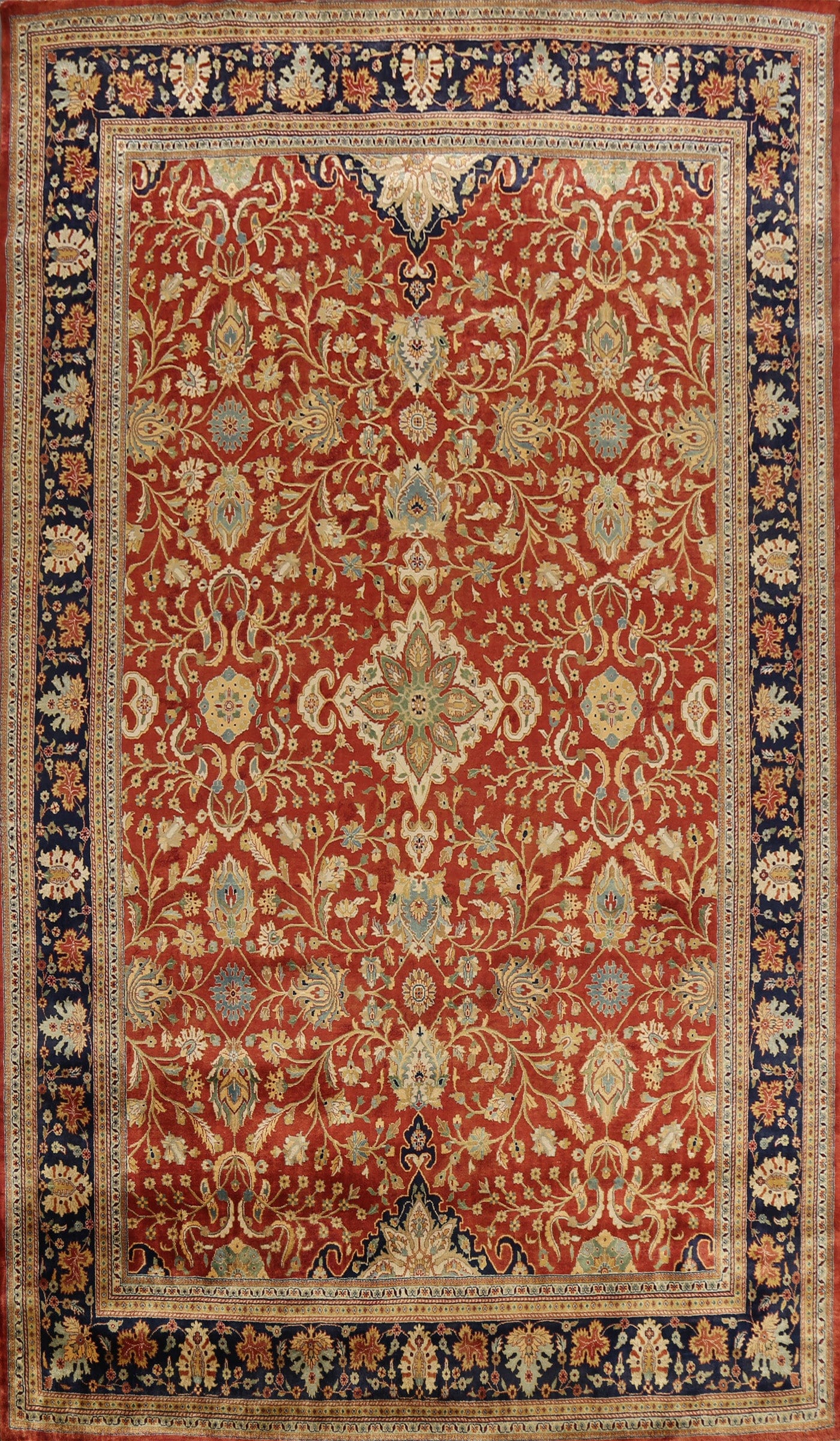 100% Vegetable Dye Floral Kashan Oriental Area Rug 9x12