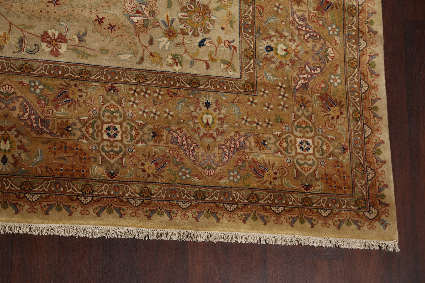 100% Vegetable Dye Floral Kashan Oriental Area Rug 10x14