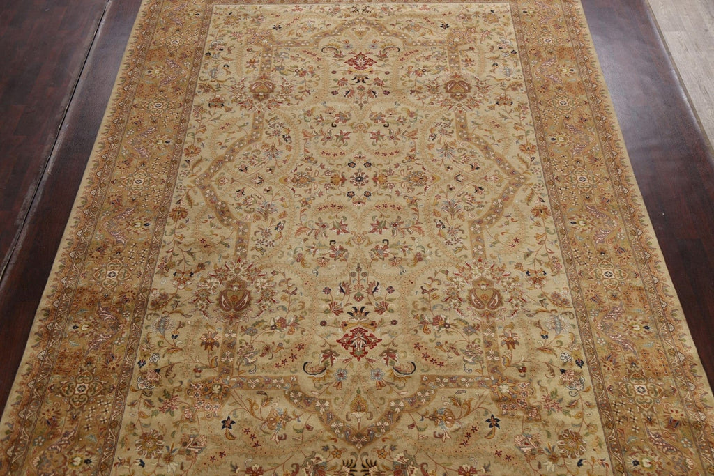 100% Vegetable Dye Floral Kashan Oriental Area Rug 10x14