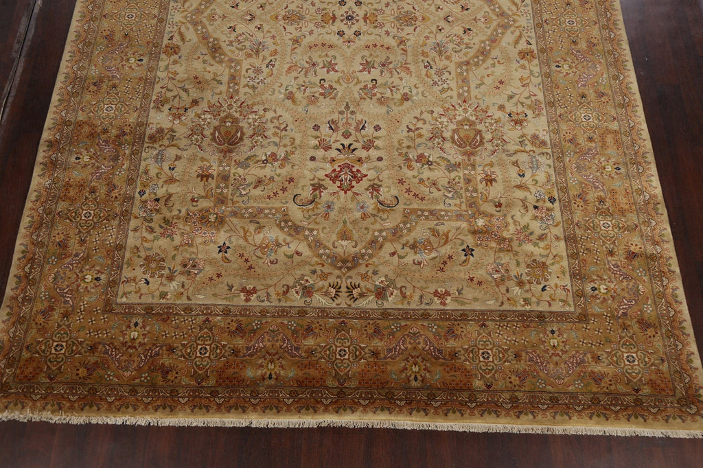 100% Vegetable Dye Floral Kashan Oriental Area Rug 10x14