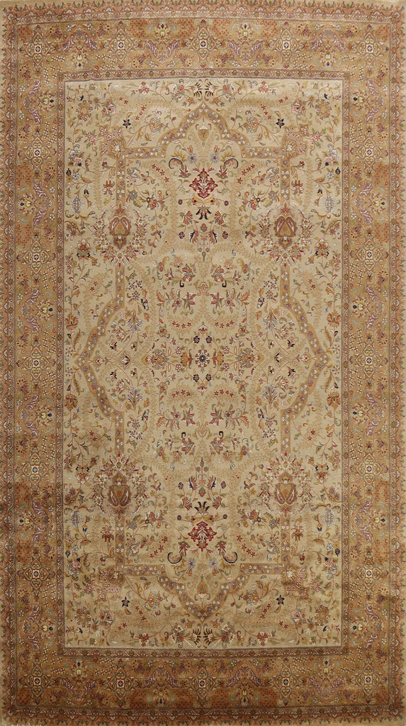 100% Vegetable Dye Floral Kashan Oriental Area Rug 10x14