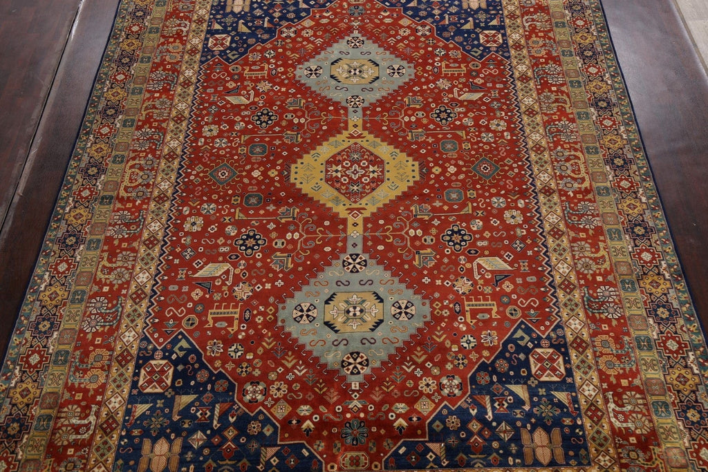 100% Vegetable Dye Tribal Kashan Oriental Area Rug 10x14