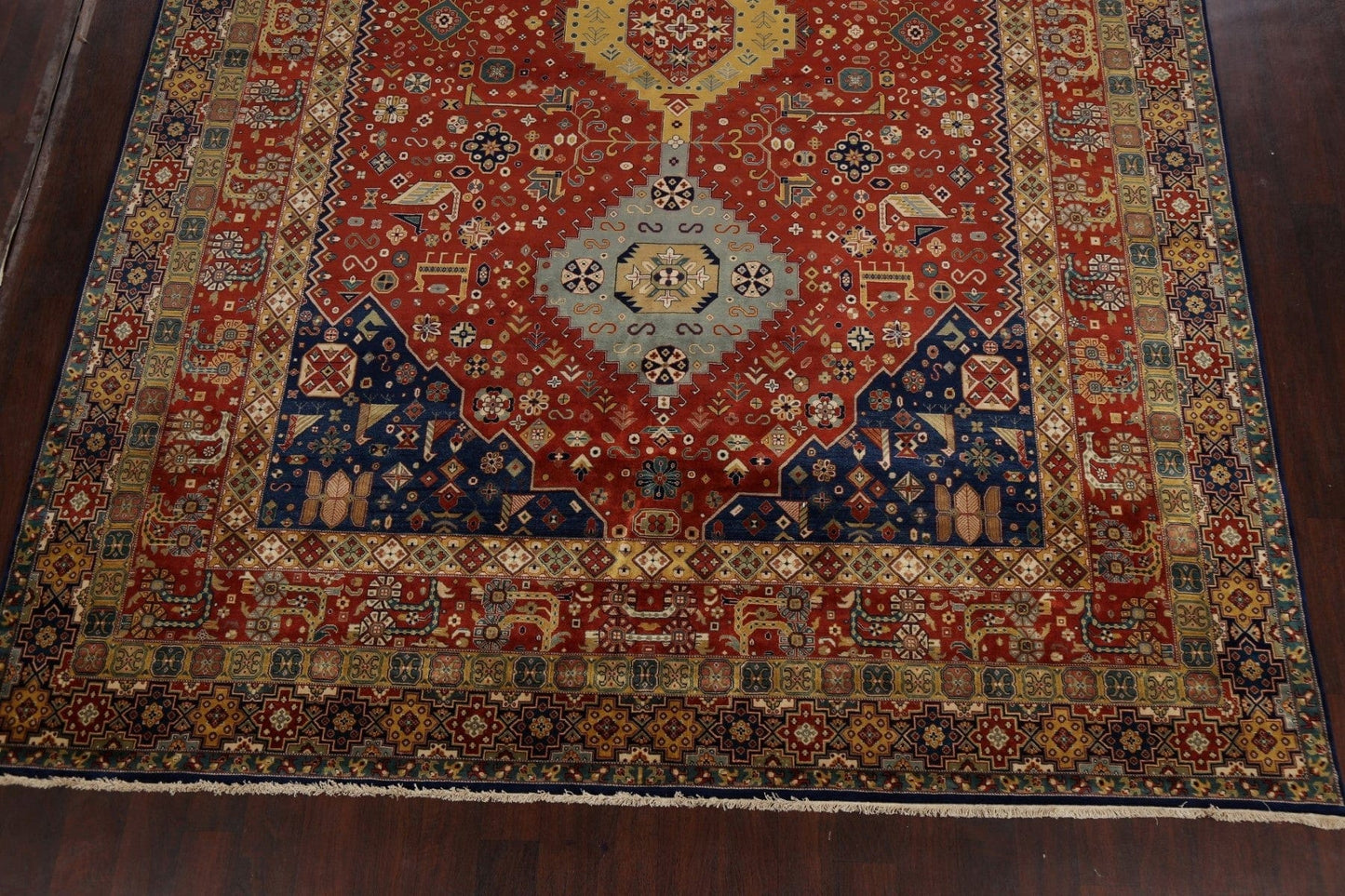 100% Vegetable Dye Tribal Kashan Oriental Area Rug 10x14