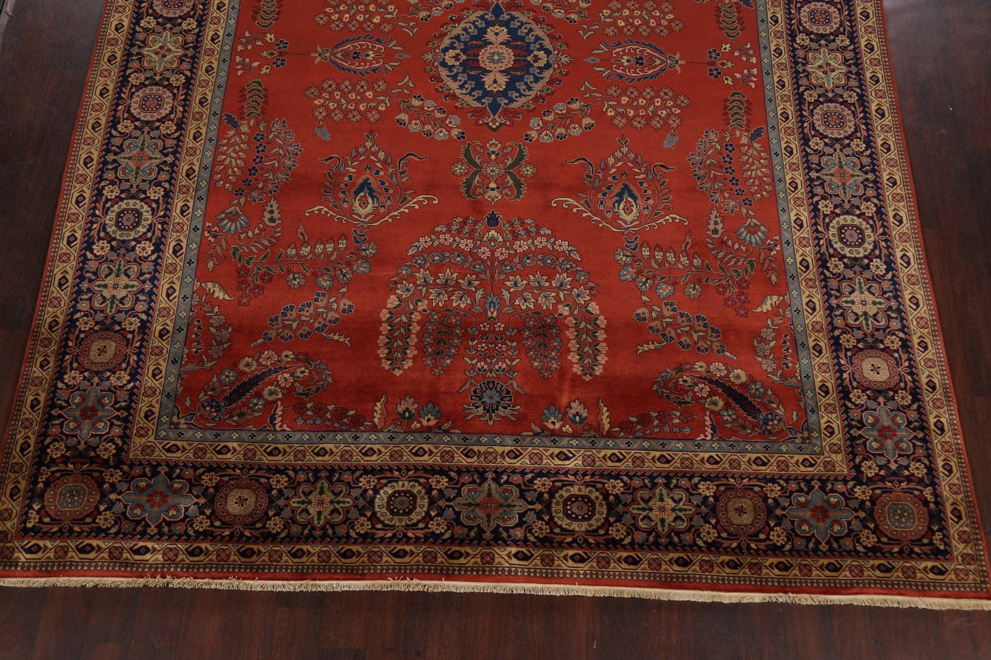 100% Vegetable Dye Floral Kashan Oriental Area Rug 9x12