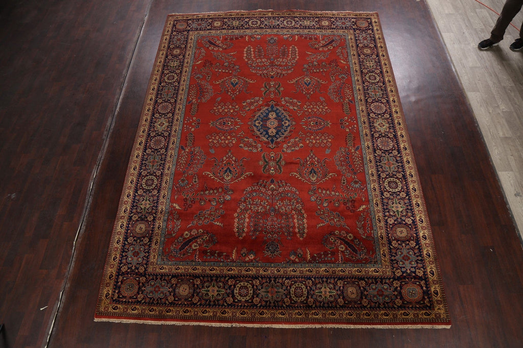 100% Vegetable Dye Floral Kashan Oriental Area Rug 9x12