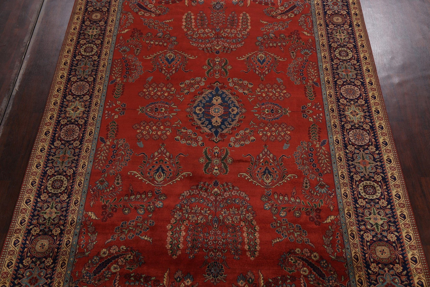 100% Vegetable Dye Floral Kashan Oriental Area Rug 9x12