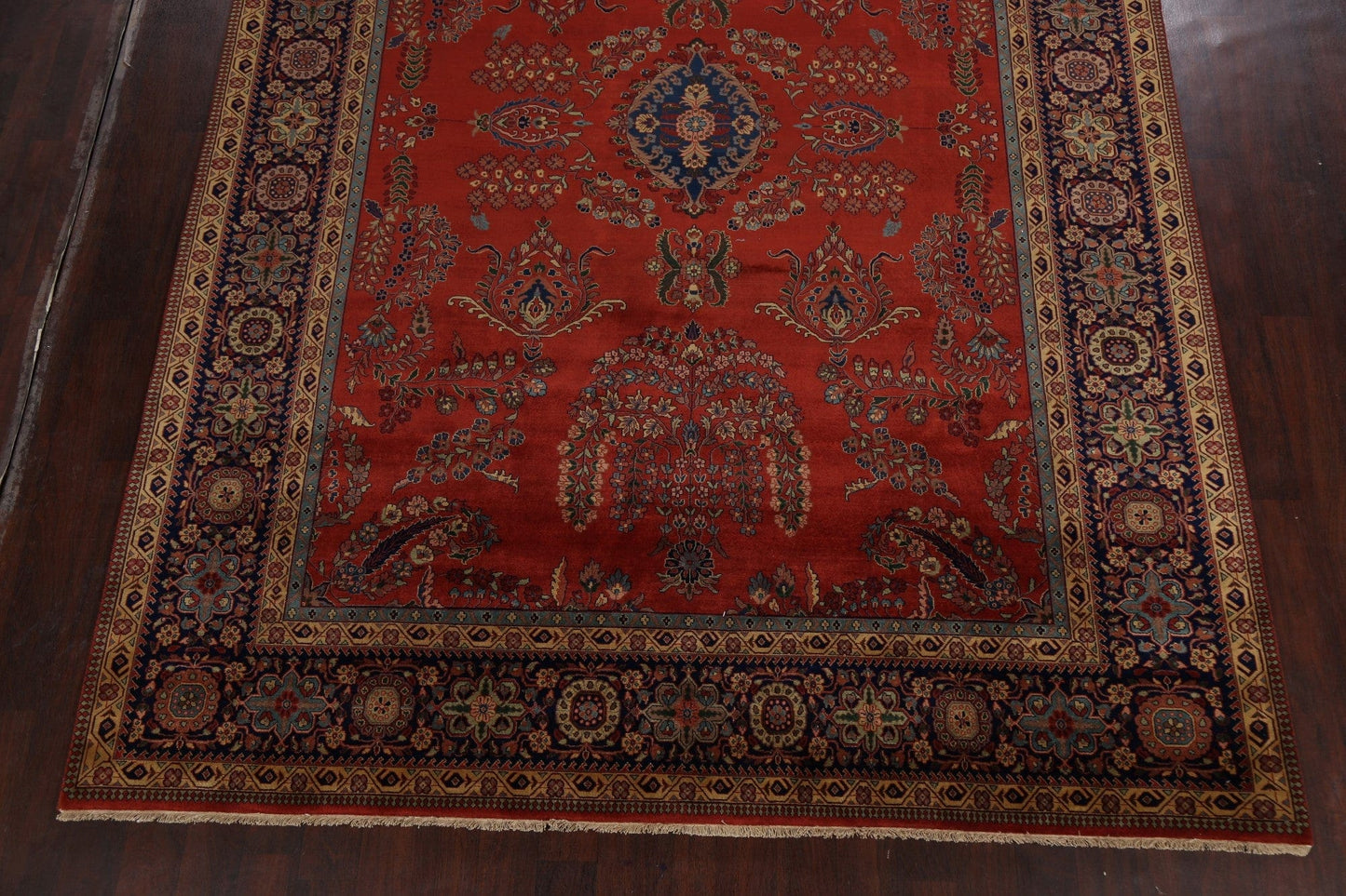 100% Vegetable Dye Floral Kashan Oriental Area Rug 9x12