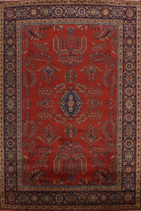 100% Vegetable Dye Floral Kashan Oriental Area Rug 9x12