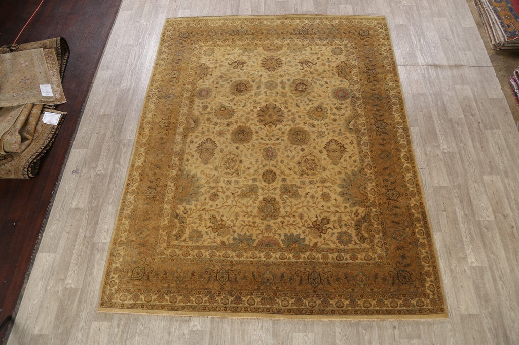 100% Vegetable Dye Floral Kashan Oriental Area Rug 8x11