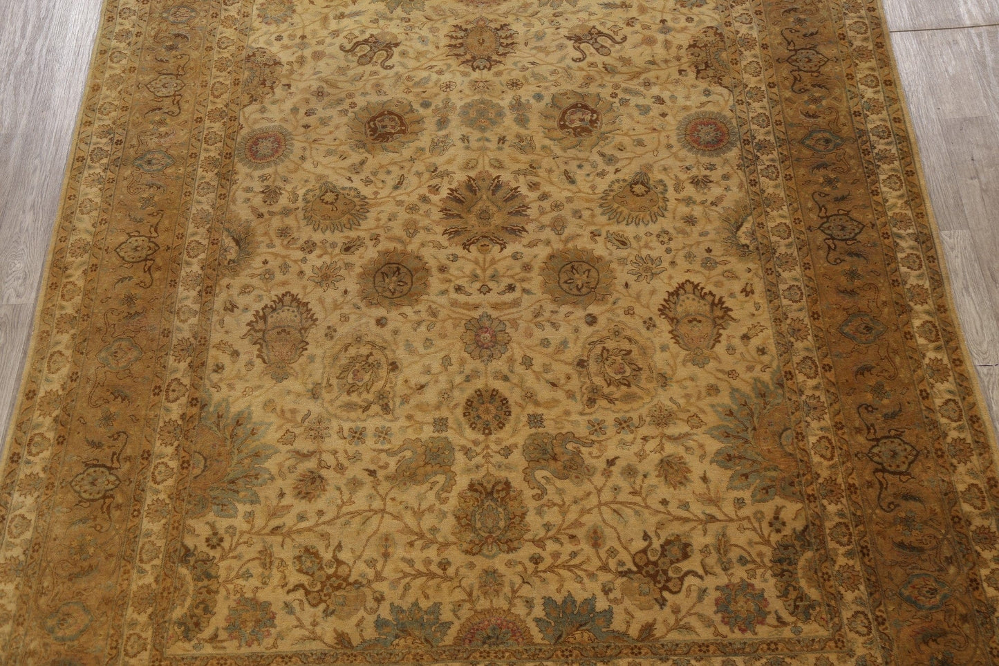 100% Vegetable Dye Floral Kashan Oriental Area Rug 8x11