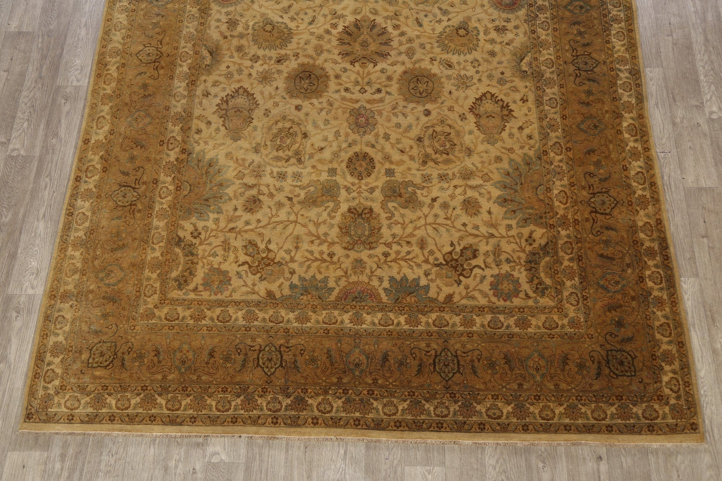 100% Vegetable Dye Floral Kashan Oriental Area Rug 8x11