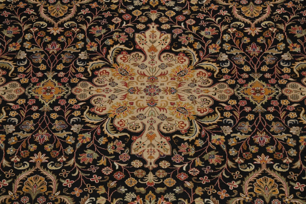 100% Vegetable Dye Floral Kashan Oriental Area Rug 9x11