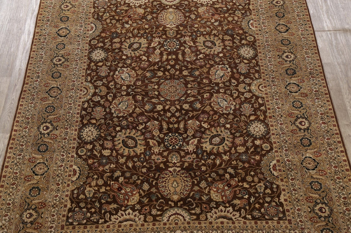 100% Vegetable Dye Floral Kashan Oriental Area Rug 8x10