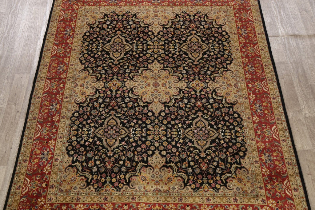 100% Vegetable Dye Floral Kashan Oriental Area Rug 8x10