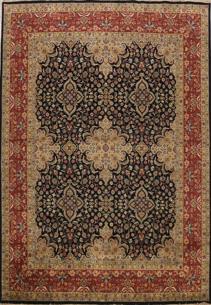 100% Vegetable Dye Floral Kashan Oriental Area Rug 8x10