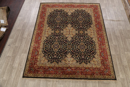 100% Vegetable Dye Floral Kashan Oriental Area Rug 8x11