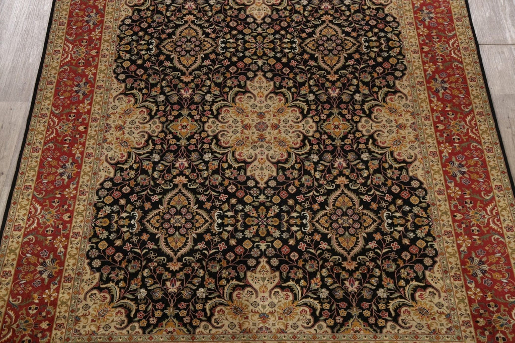 100% Vegetable Dye Floral Kashan Oriental Area Rug 8x11