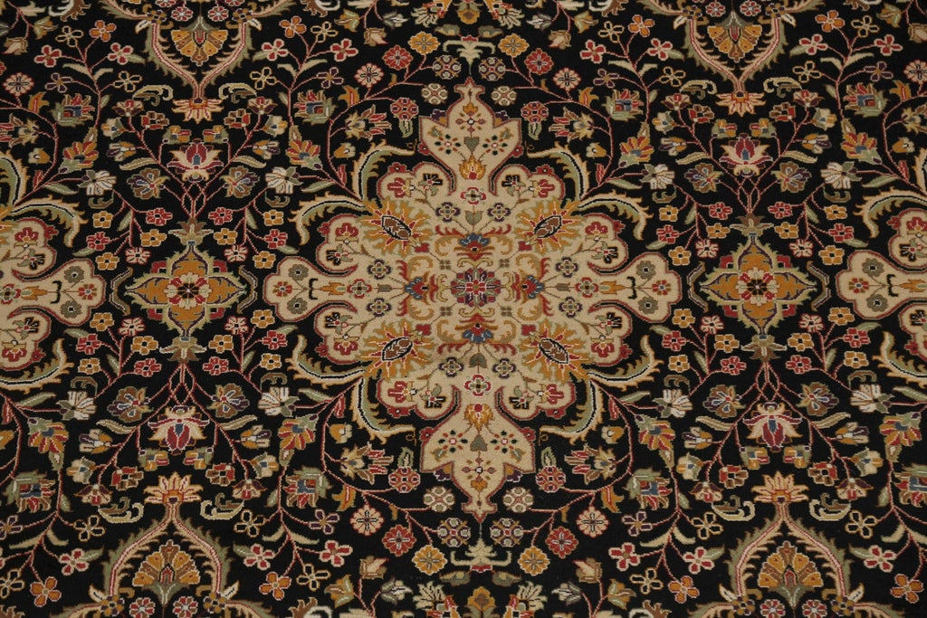 100% Vegetable Dye Floral Kashan Oriental Area Rug 8x11