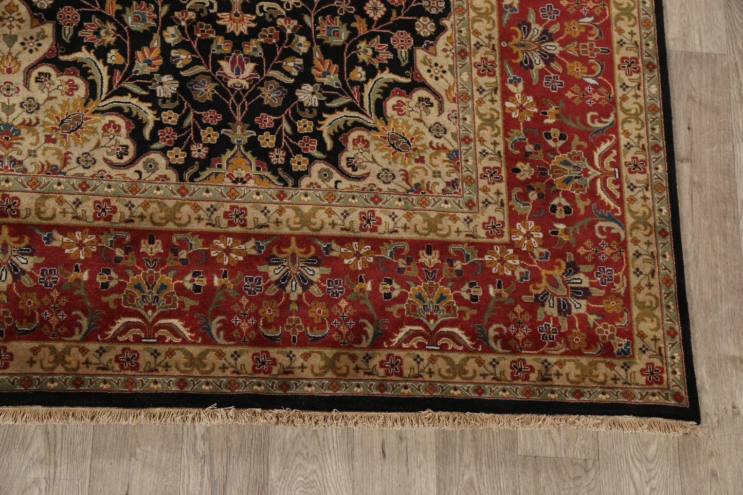 100% Vegetable Dye Floral Kashan Oriental Area Rug 8x11