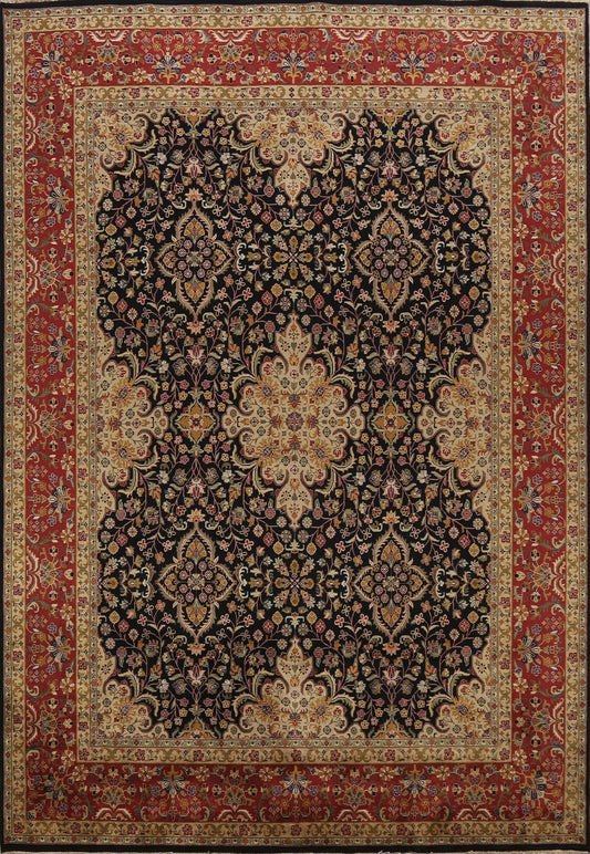 100% Vegetable Dye Floral Kashan Oriental Area Rug 8x11