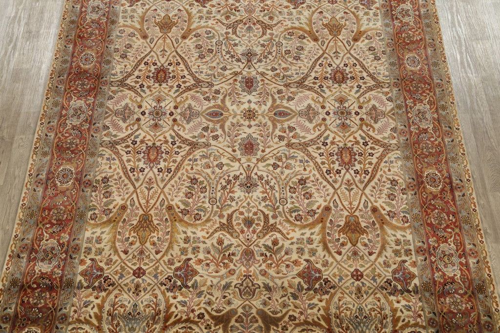 100% Vegetable Dye Floral Kashan Oriental Area Rug 10x14