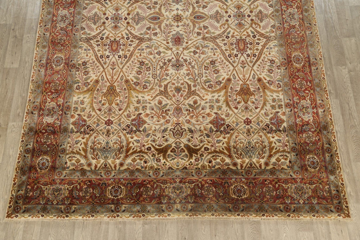 100% Vegetable Dye Floral Kashan Oriental Area Rug 10x14