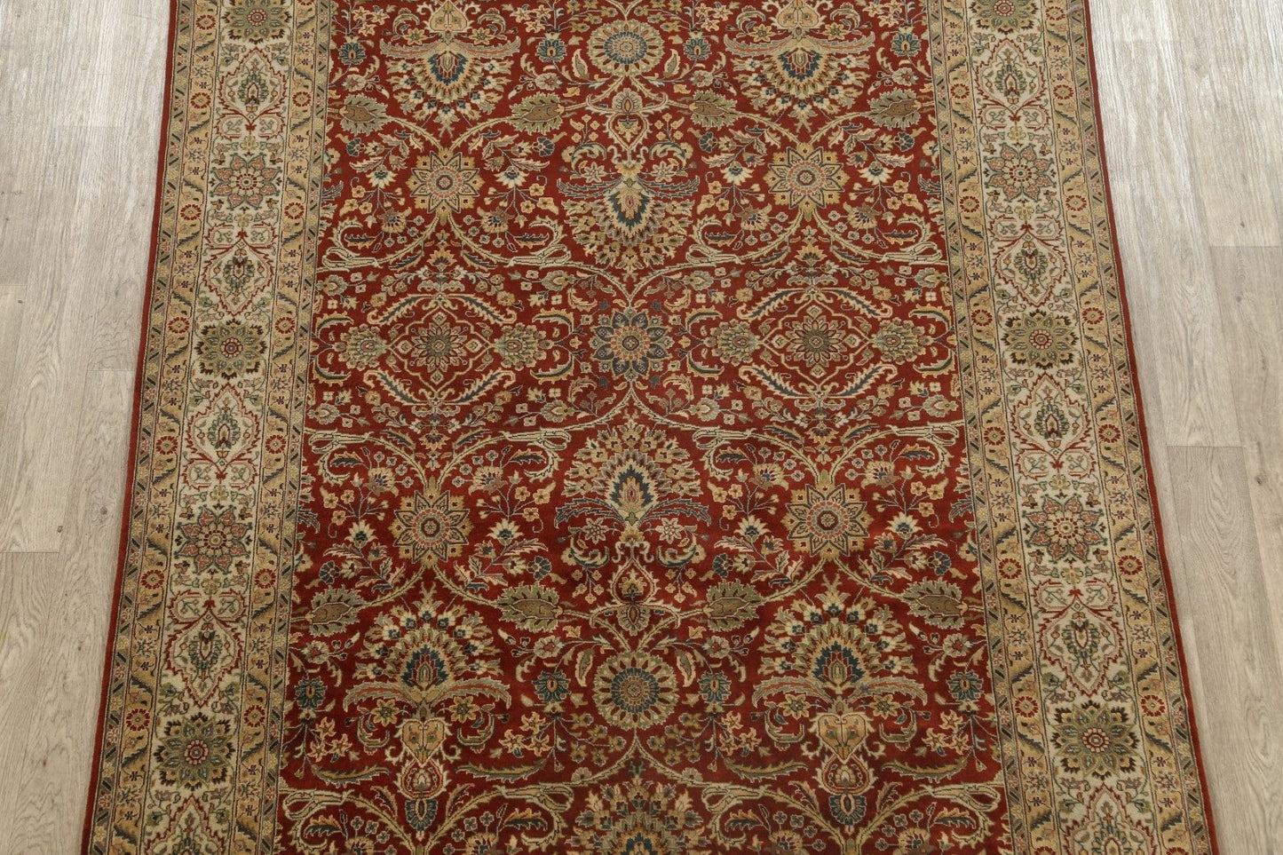 100% Vegetable Dye Floral Kashan Oriental Area Rug 7x10