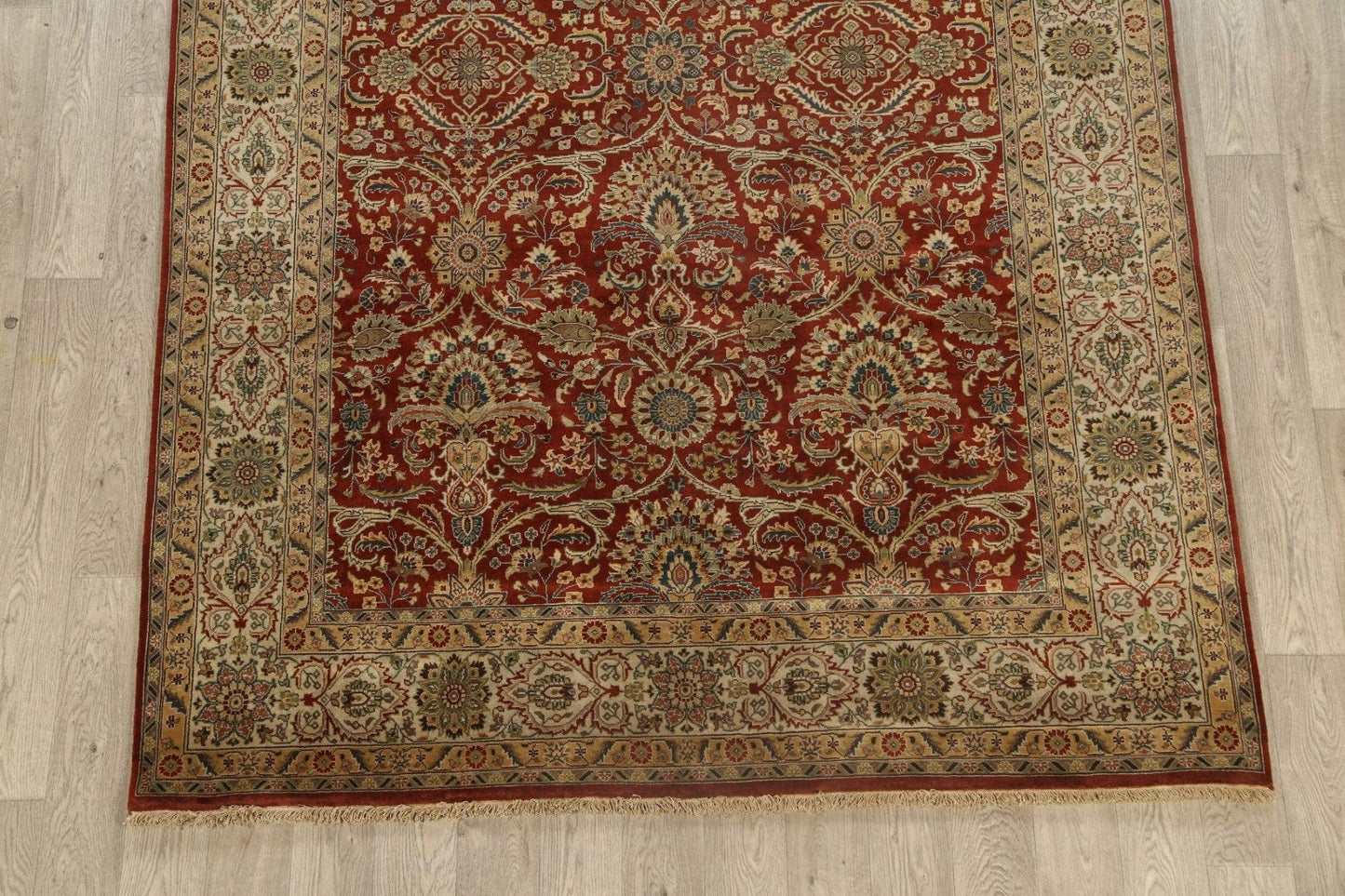 100% Vegetable Dye Floral Kashan Oriental Area Rug 7x10