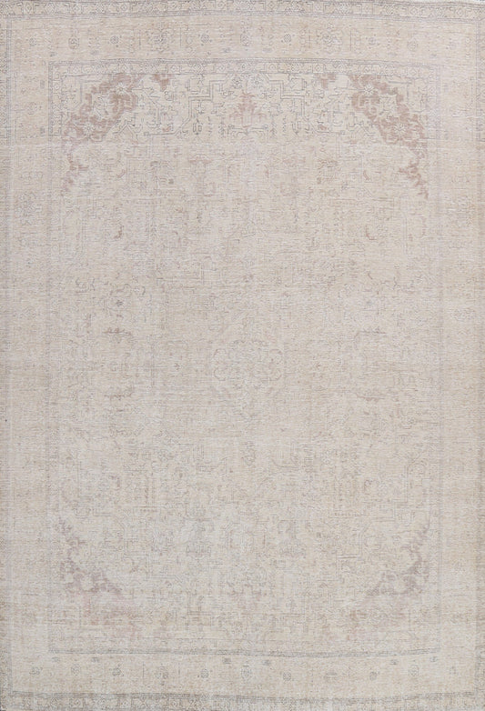 Muted Distressed Tabriz Persian Area Rug 10x12