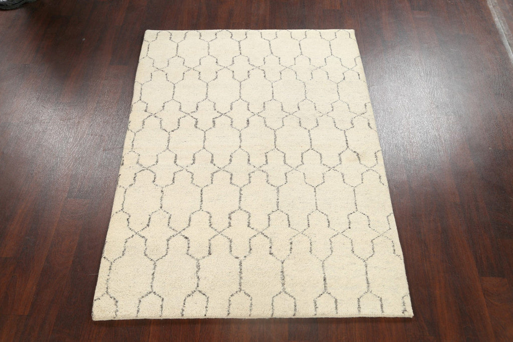 Modern Trellis Moroccan Oriental Area Rug 5x6