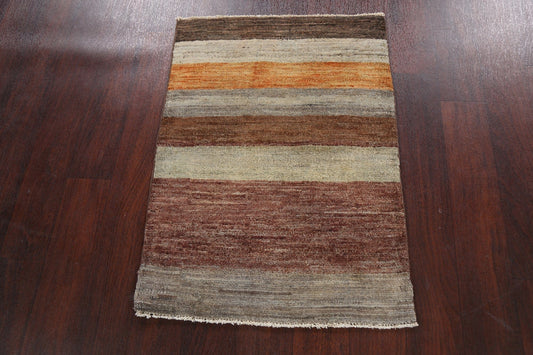 Contemporary Stripe Gabbeh Kashkoli Oriental Area Rug 2x3