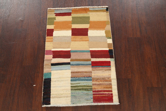 Modern Gabbeh Kashkoli Oriental Area Rug 2x3