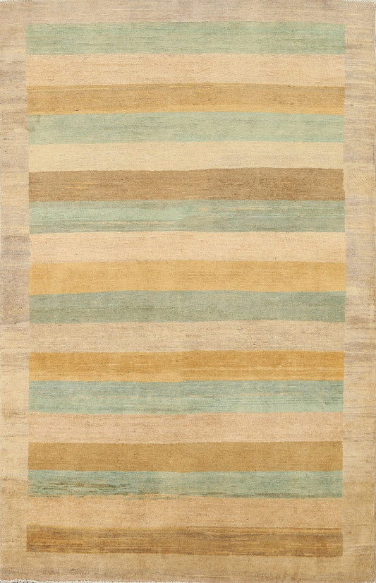 Contemporary Gabbeh Kashkoli Oriental Area Rug 4x6