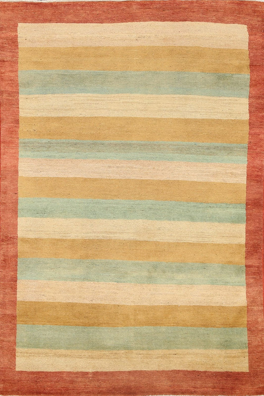 Contemporary Gabbeh Kashkoli Oriental Area Rug 4x6