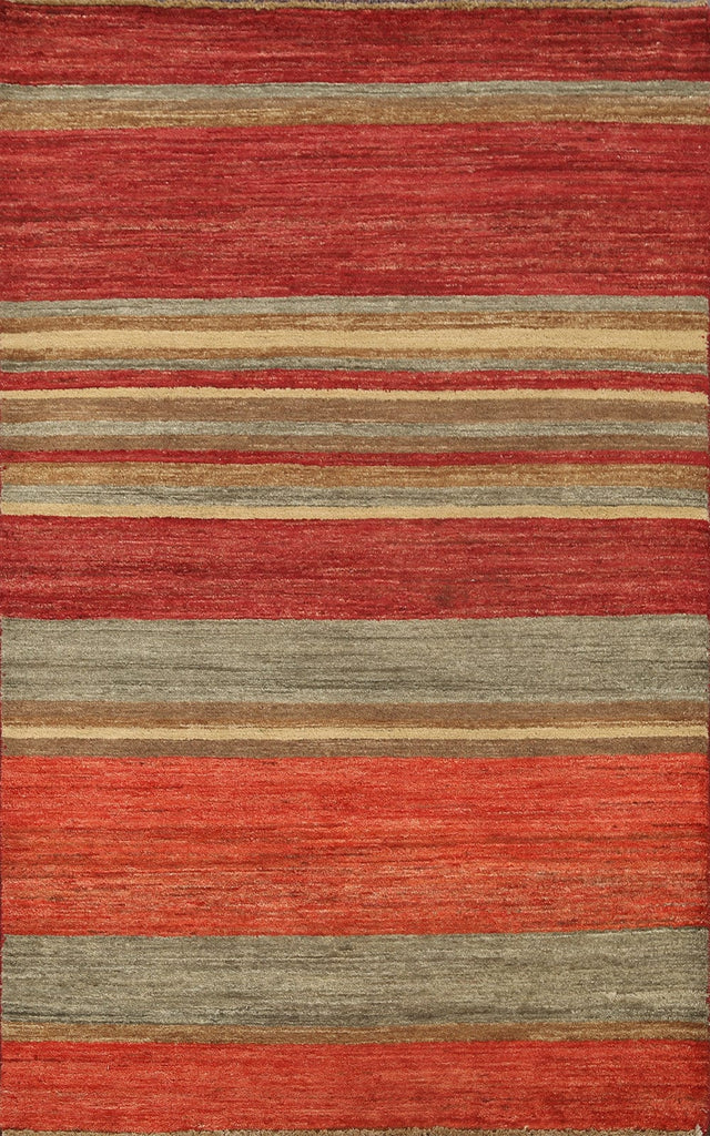 Contemporary Gabbeh Kashkoli Oriental Area Rug 4x6