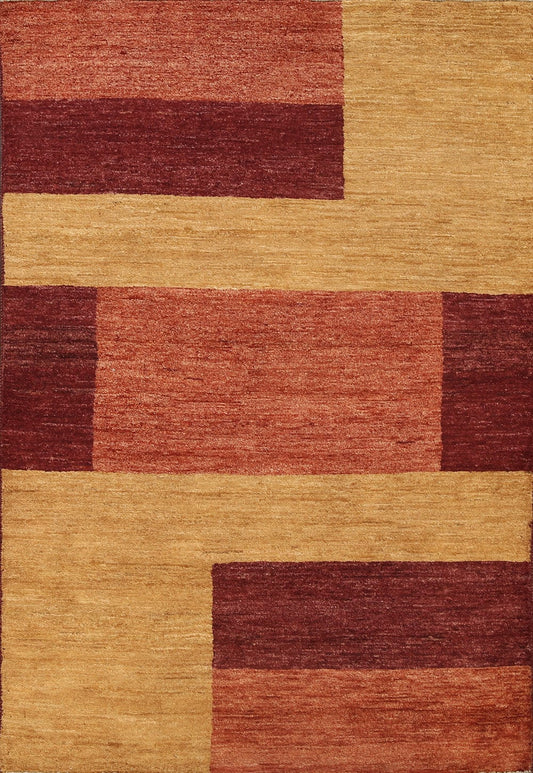 Contemporary Gabbeh Kashkoli Oriental Area Rug 4x6