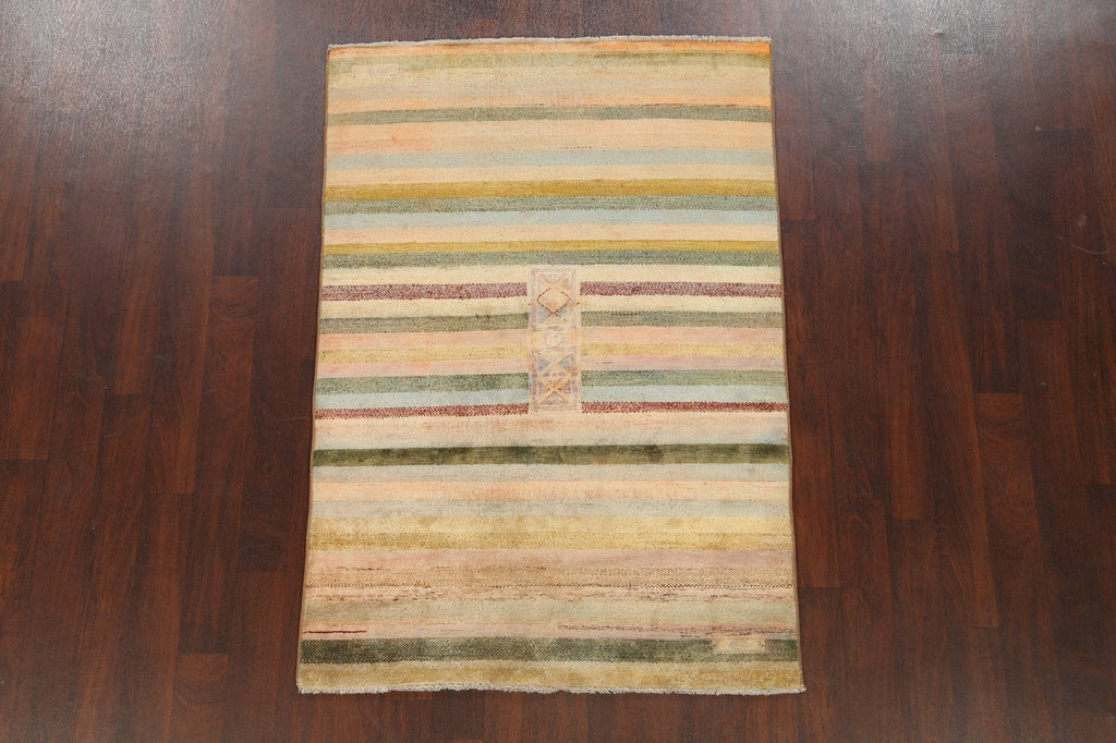 Contemporary Gabbeh Kashkoli Oriental Area Rug 4x6