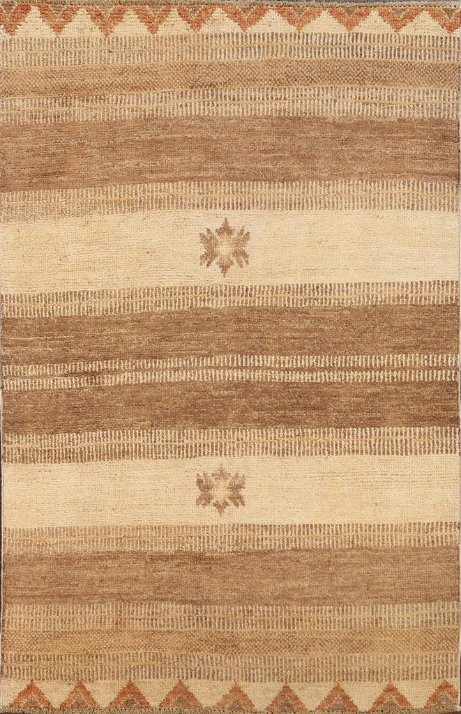 Contemporary Gabbeh Kashkoli Oriental Area Rug 4x6