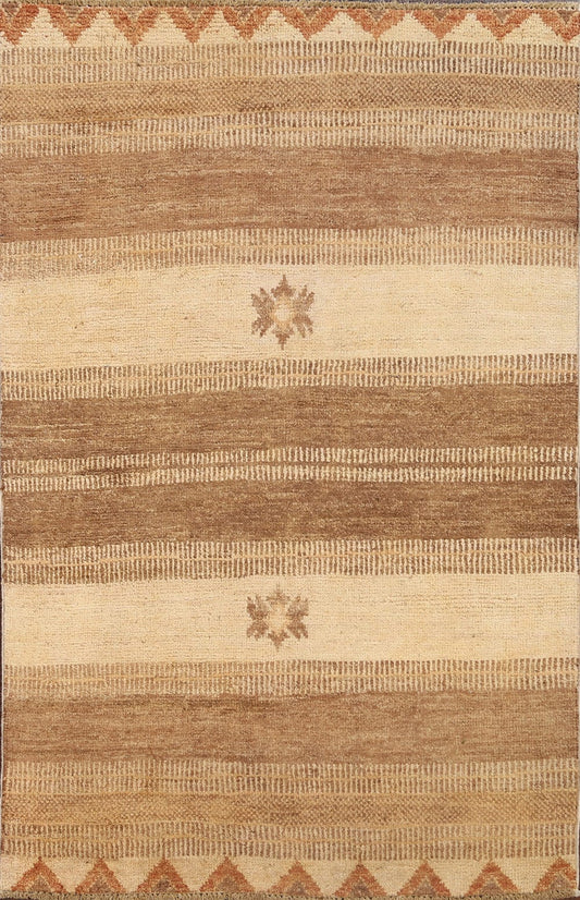 Contemporary Gabbeh Kashkoli Oriental Area Rug 4x6