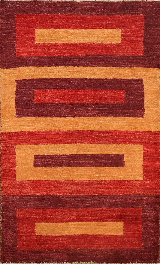 Contemporary Gabbeh Kashkoli Oriental Area Rug 3x4