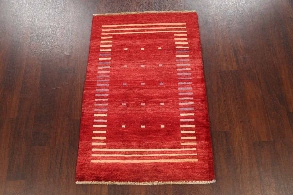 Contemporary Gabbeh Kashkoli Oriental Area Rug 3x4