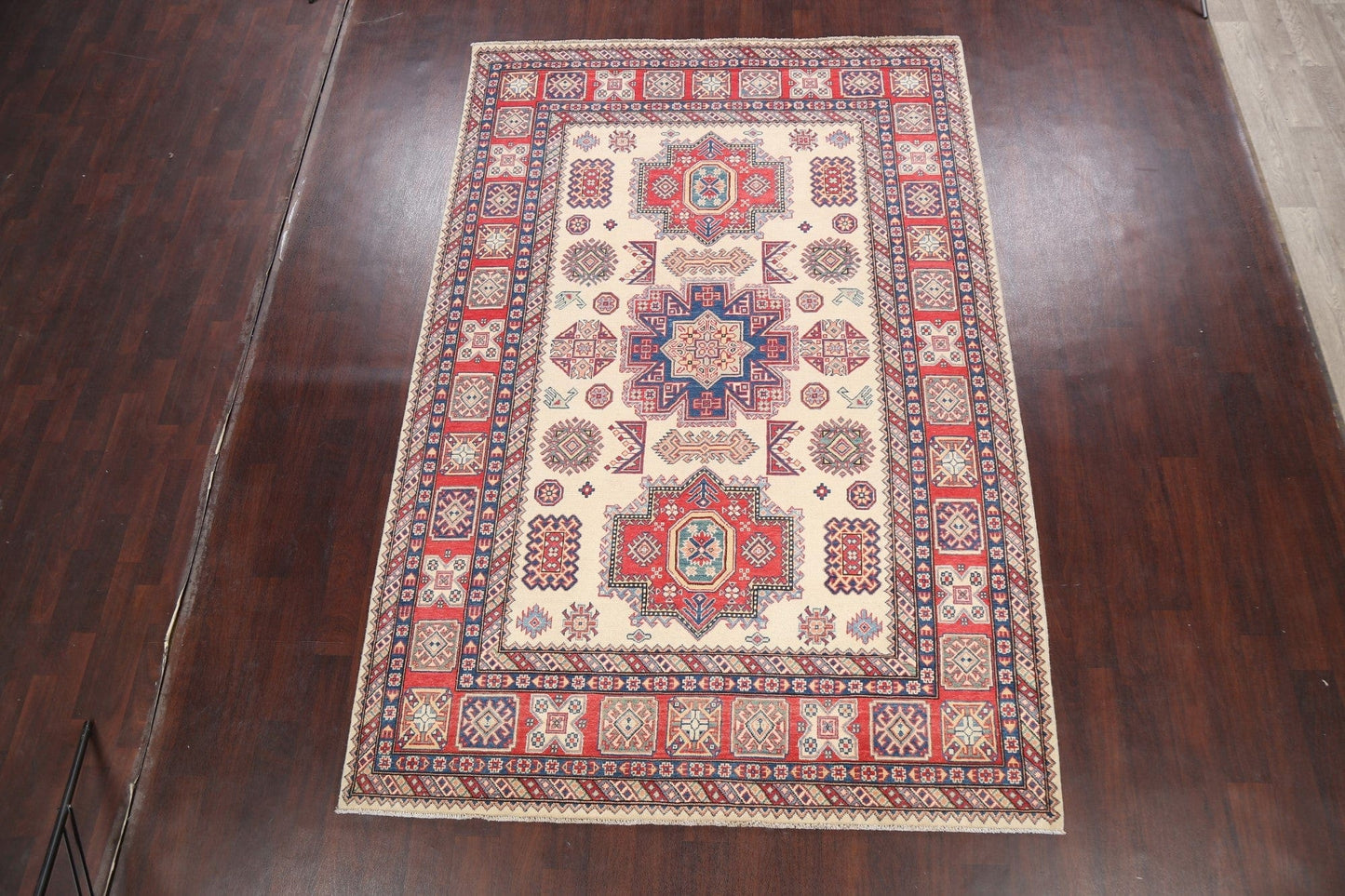 100% Vegetable Dye Super Kazak Oriental Area Rug 7x10