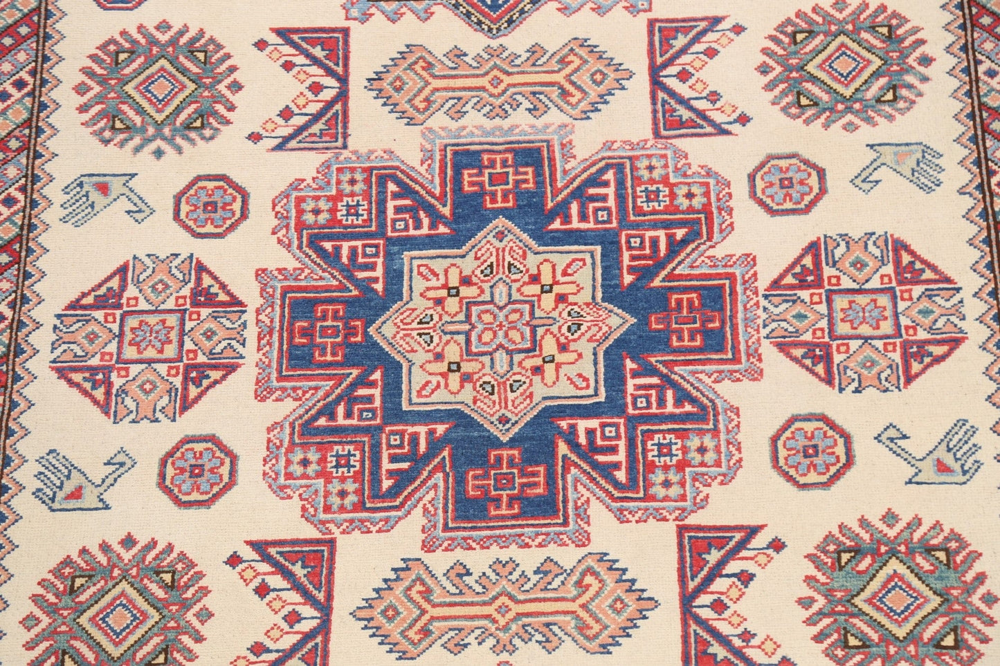 100% Vegetable Dye Super Kazak Oriental Area Rug 7x10