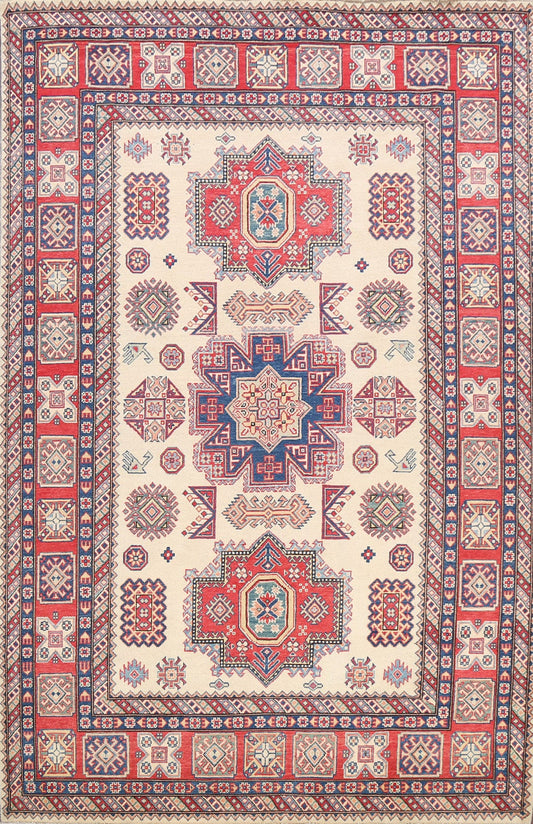 100% Vegetable Dye Super Kazak Oriental Area Rug 7x10