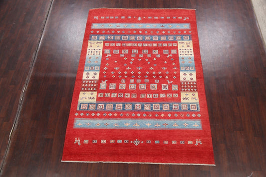 100% Vegetable Dye Super Tribal Kazak Oriental Area Rug 6x9