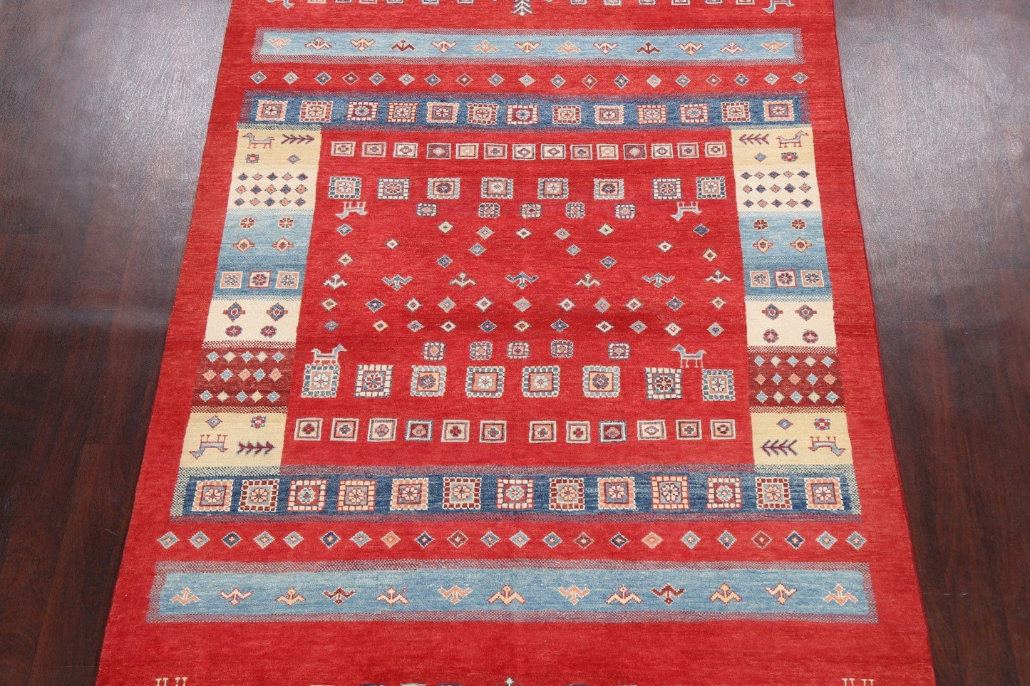 100% Vegetable Dye Super Tribal Kazak Oriental Area Rug 6x9